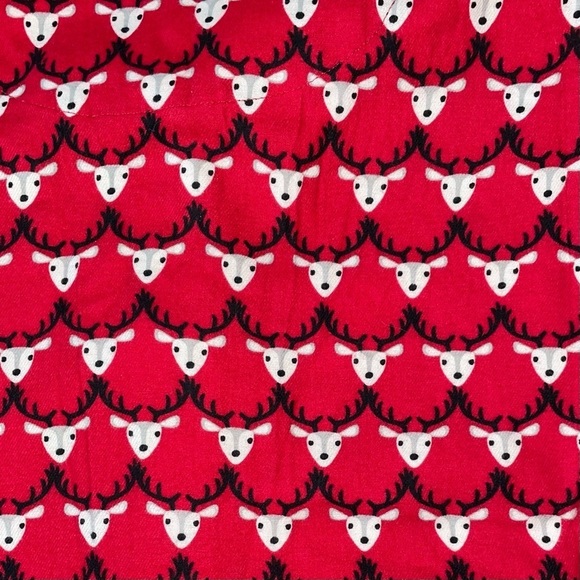 NWT ND Intimates Size Small Red Reindeer Flannel Button Front Pajama Top - Picture 2 of 4